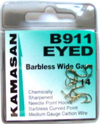 Kamasan B911 Eyed Barbless Wide Gape